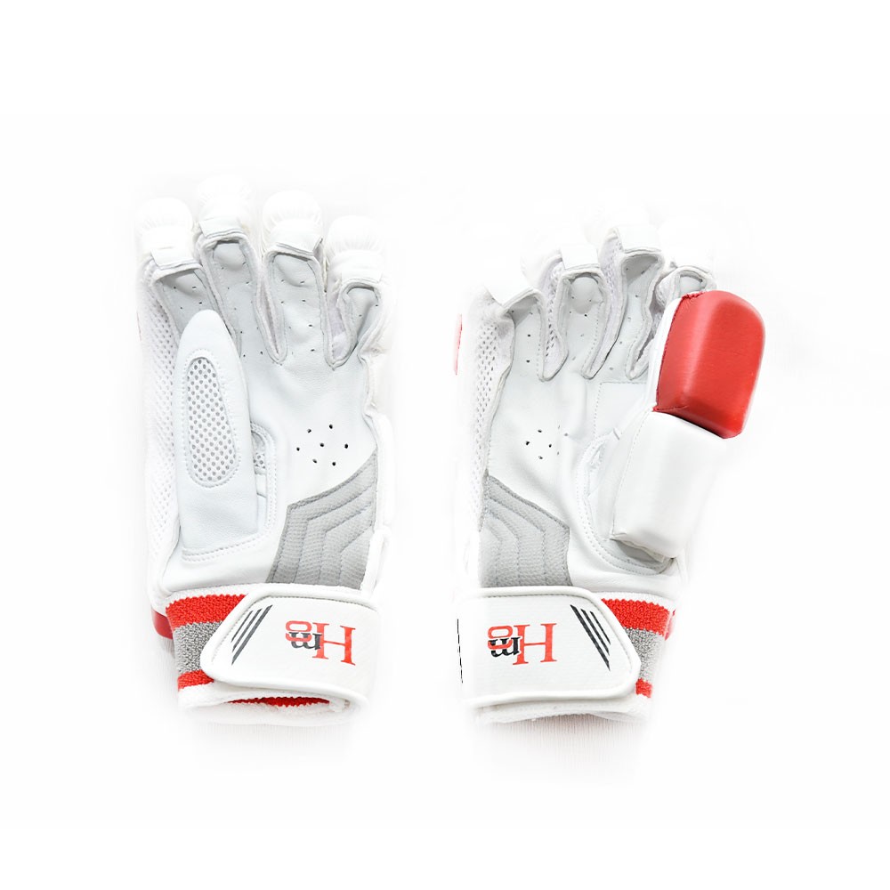 HASHMATE BATTING GLOVES - WHITE AND RED